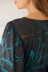 Carmen Maxi Long sleeve -Midnight Lilly