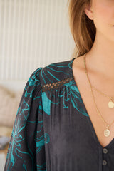 Carmen Maxi Long sleeve -Midnight Lilly