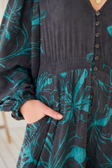 Carmen Maxi Long sleeve -Midnight Lilly