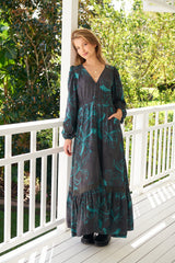 Carmen Maxi Long sleeve -Midnight Lilly