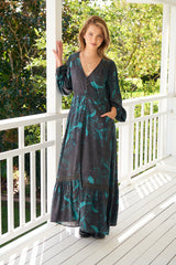 Carmen Maxi Long sleeve -Midnight Lilly