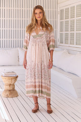 Boheme Midi Dress - Mist Flower