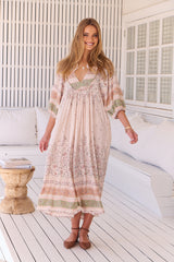 Boheme Midi Dress - Mist Flower