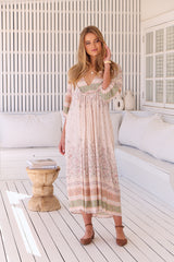 Boheme Midi Dress - Mist Flower