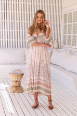 Boheme Midi Dress - Mist Flower