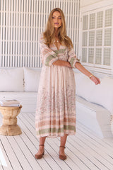 Boheme Midi Dress - Mist Flower