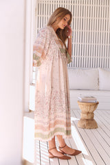 Boheme Midi Dress - Mist Flower