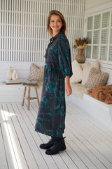 Whitney Midi Dress - Midnight Lilly