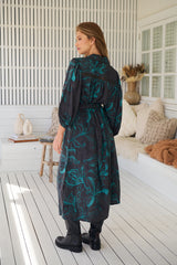 Whitney Midi Dress - Midnight Lilly