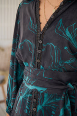 Whitney Midi Dress - Midnight Lilly