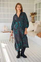 Whitney Midi Dress - Midnight Lilly