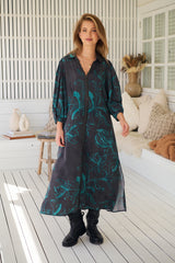 Whitney Midi Dress - Midnight Lilly