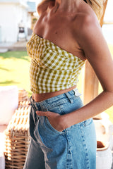 Leilani Gingham Tube Top - Green~ Free People