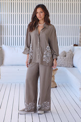 Rocky pant - Zephyr Khaki Embroidered