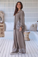 Rocky pant - Zephyr Khaki Embroidered