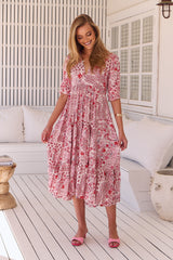 Eve Midi Dress - Ruby Red