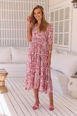 Eve Midi Dress - Ruby Red