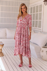 Eve Midi Dress - Ruby Red