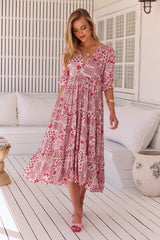 Eve Midi Dress - Ruby Red