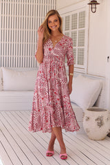 Eve Midi Dress - Ruby Red