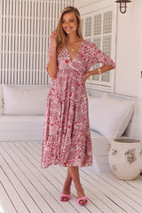 Eve Midi Dress - Ruby Red