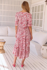 Eve Midi Dress - Ruby Red