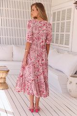 Eve Midi Dress - Ruby Red