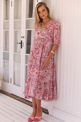 Eve Midi Dress - Ruby Red