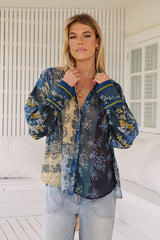 Flower Patch Top- Indigo Combo~ Free People