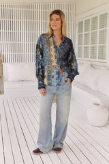 Flower Patch Top- Indigo Combo~ Free People