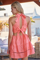 Olivia Mini Dress Coral - Valli