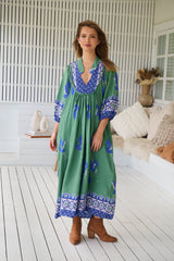 Boheme Midi Dress - Bluebird