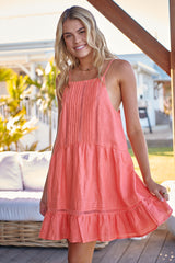 Lux Mini Dress Coral - Valli