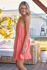 Lux Mini Dress Coral - Valli