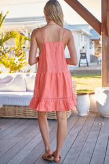 Lux Mini Dress Coral - Valli