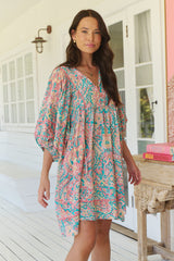 Adela Mini Dress - Ocean Lullaby