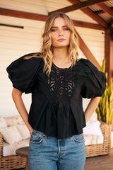 Bardot Top- Black ~ Free People