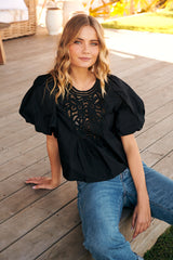 Bardot Top- Black ~ Free People
