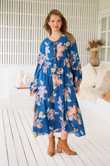 Penny Midi Dress - Georgia Blue