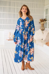 Penny Midi Dress - Georgia Blue