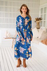 Penny Midi Dress - Georgia Blue