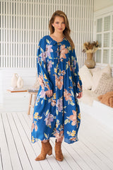 Penny Midi Dress - Georgia Blue