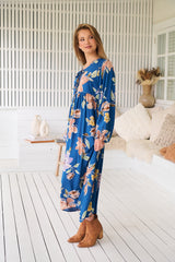 Penny Midi Dress - Georgia Blue