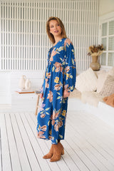 Penny Midi Dress - Georgia Blue