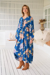 Penny Midi Dress - Georgia Blue