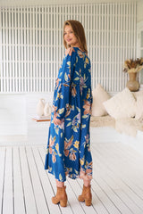 Penny Midi Dress - Georgia Blue