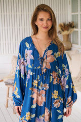 Penny Midi Dress - Georgia Blue