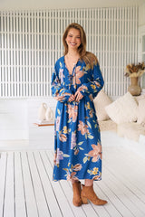 Penny Midi Dress - Georgia Blue