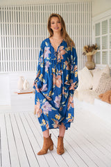 Penny Midi Dress - Georgia Blue