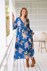 Penny Midi Dress - Georgia Blue